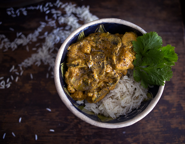 Champignons et pois chiches masala + basmati anisé