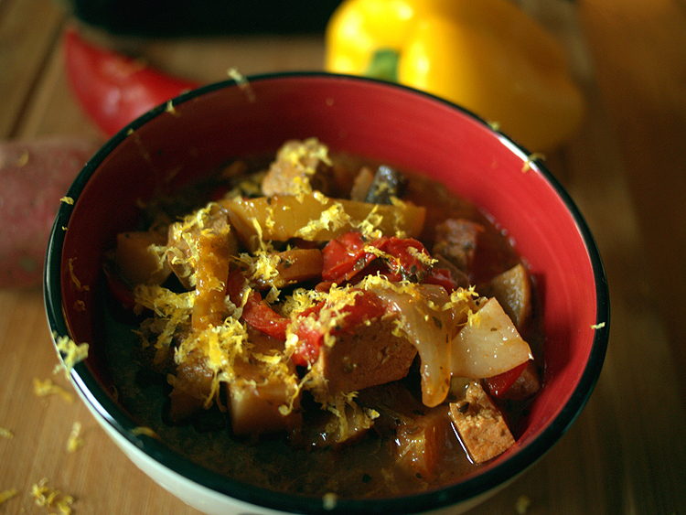 Mijoté de légumes d’automne et tofu (mijoteuse)
